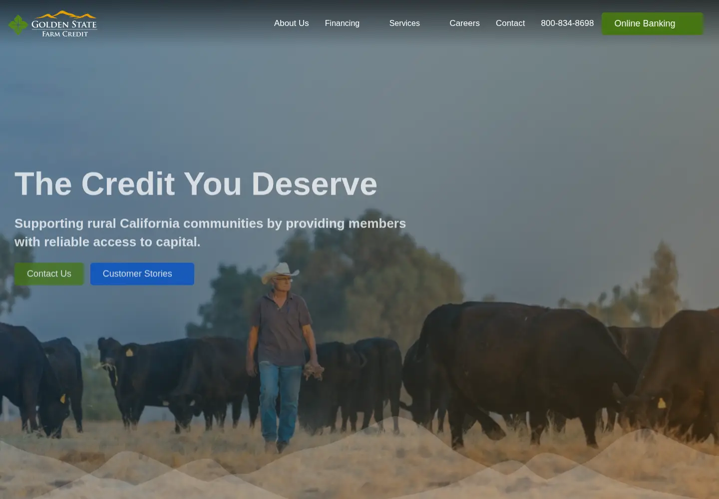 Screenshot of goldenstatefarmcredit.com