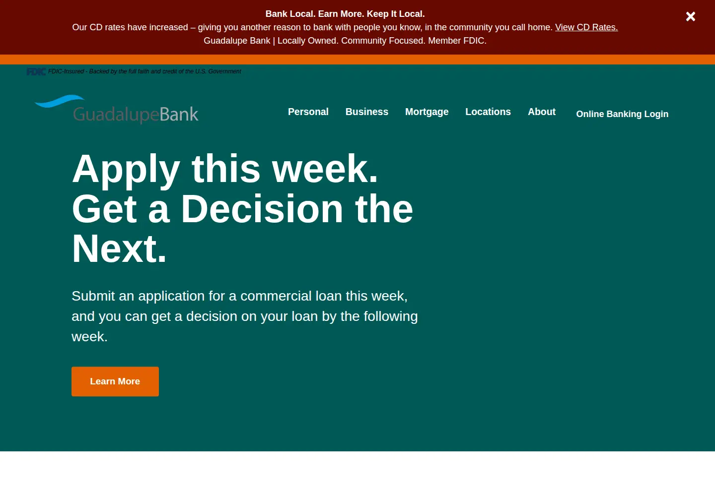 Screenshot of guadalupebank.com