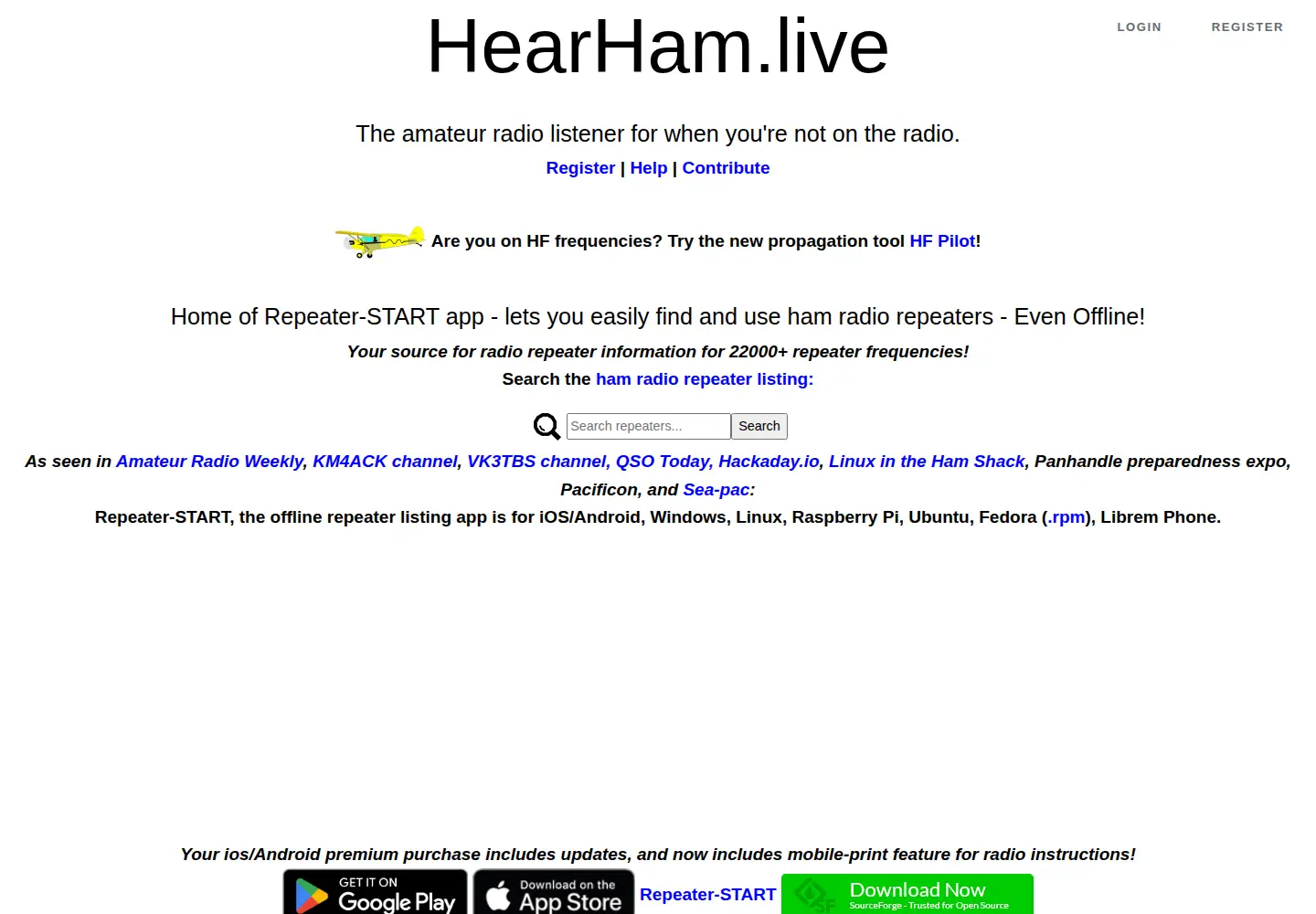 Captured homepage of hearham.com in the current scan