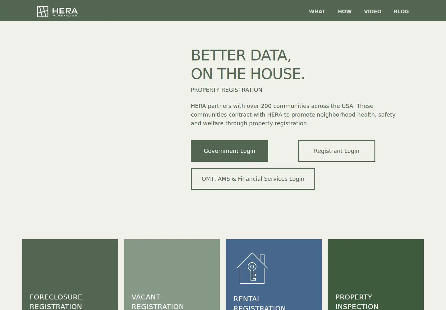 Screenshot of heraregistry.com