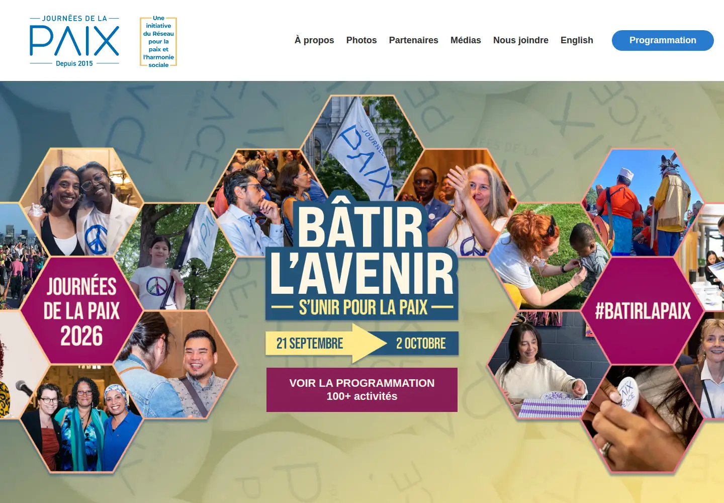 Screenshot of journeesdelapaix.com