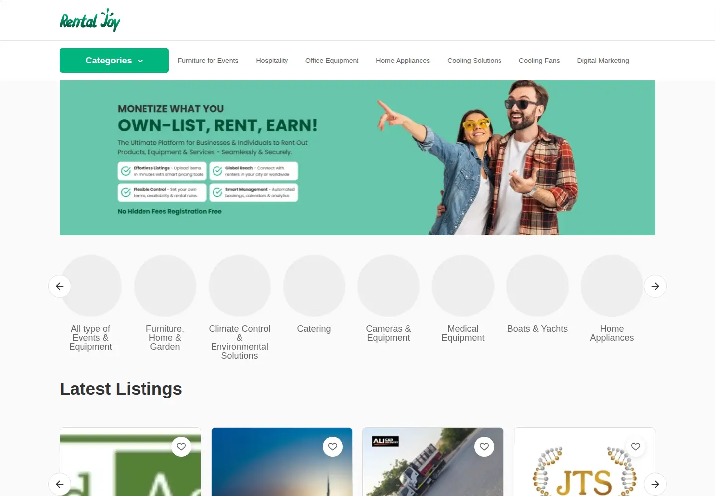 Screenshot of rentaljoy.com