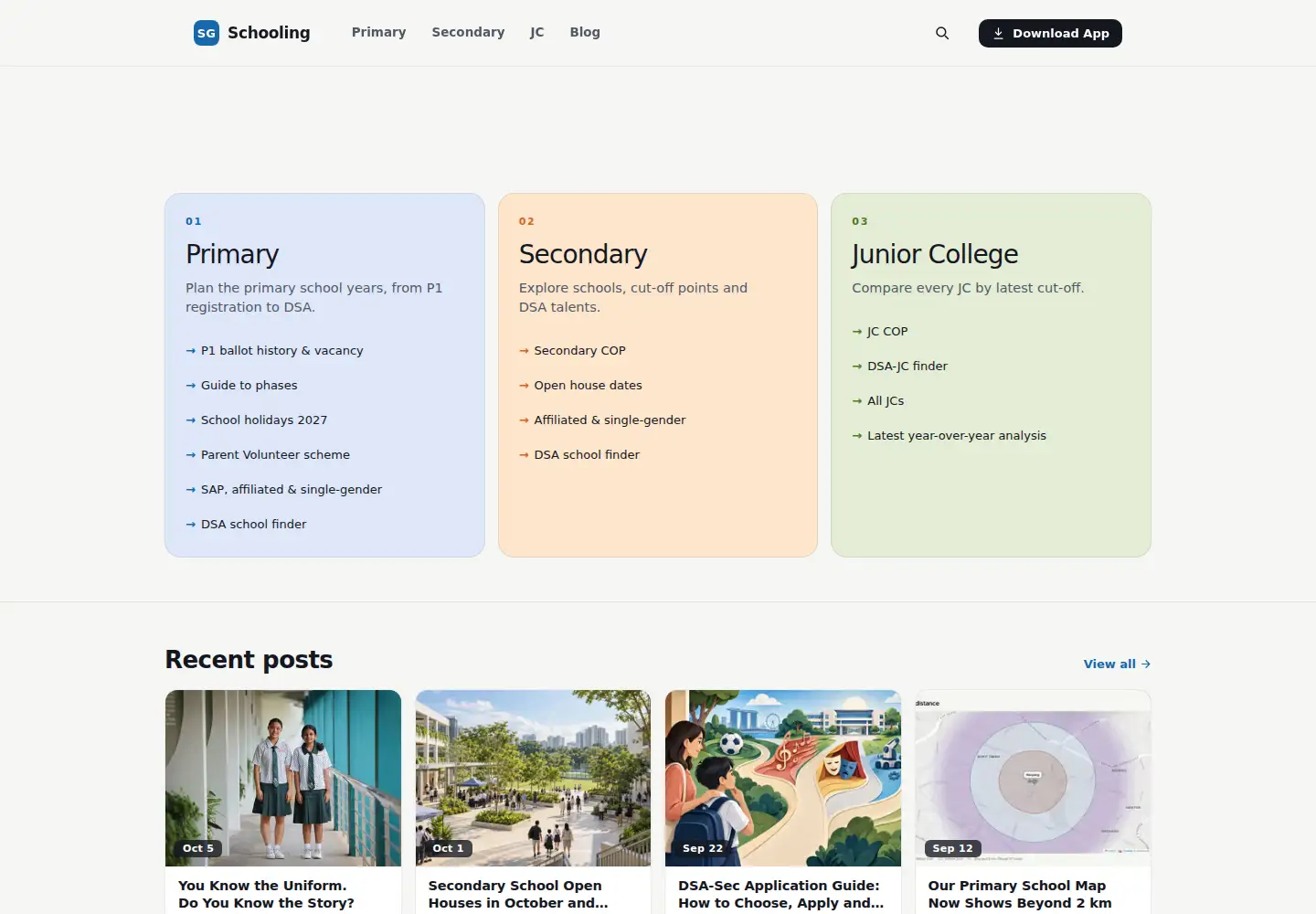 Screenshot of sgschooling.com