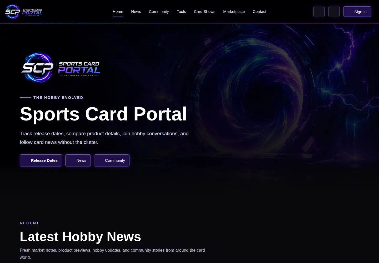 Screenshot of sportscardportal.com