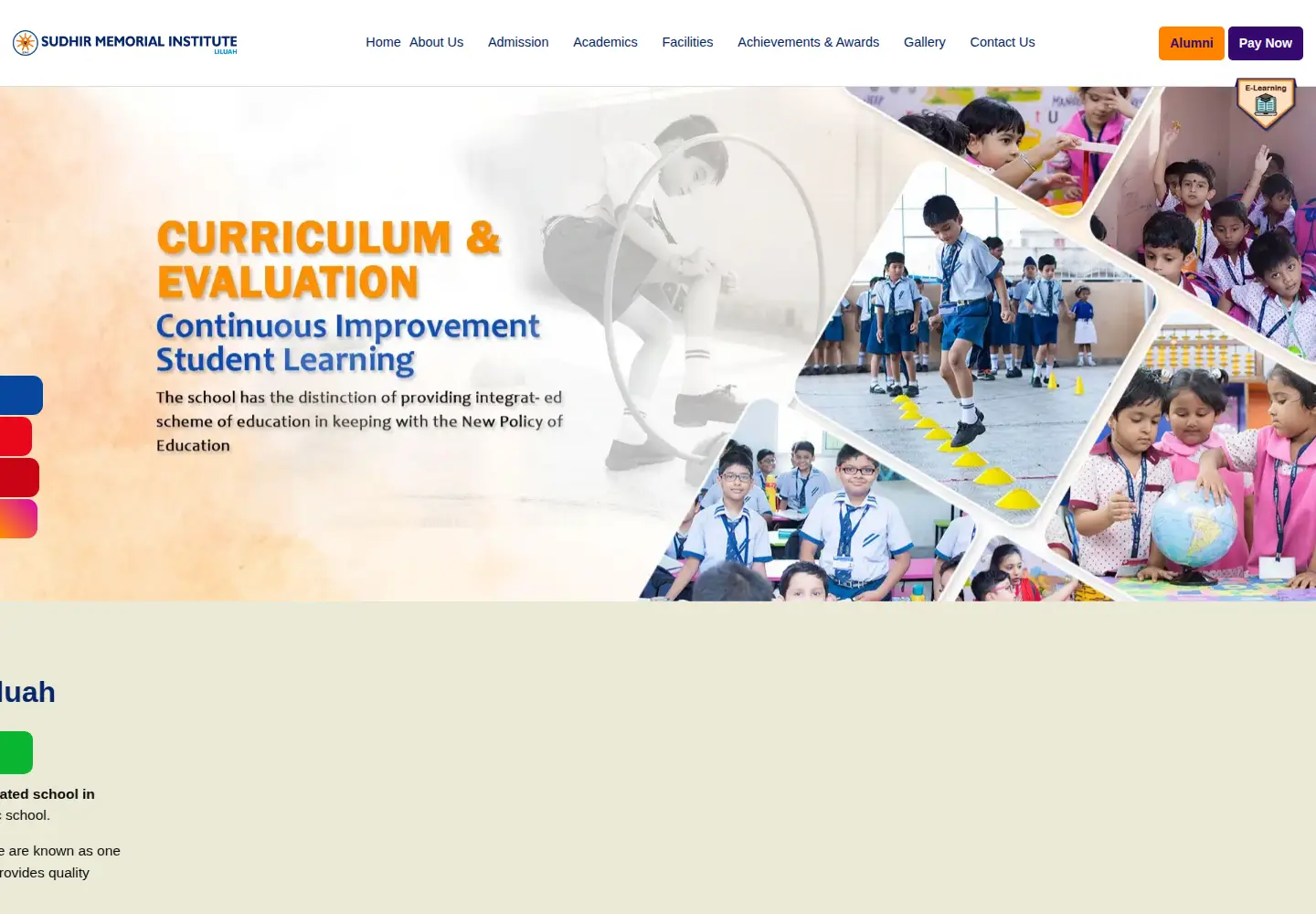 Captured homepage of sudhirmemorialinstituteliluah.com in the current scan