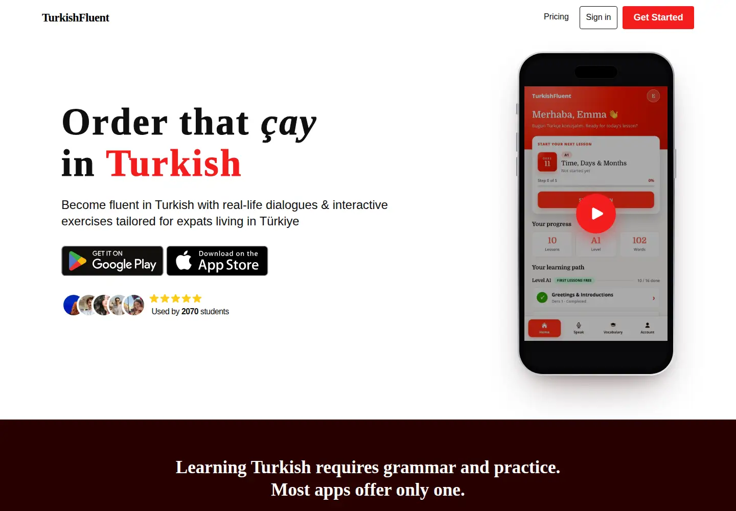 Screenshot of turkishfluent.com