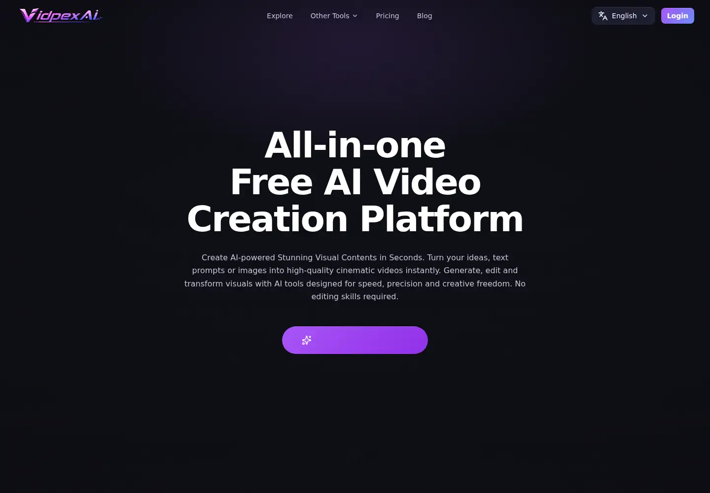Captured homepage of vidpexai.com in the current scan