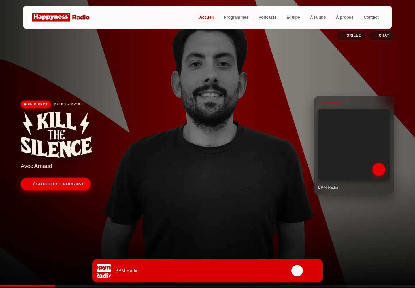 Screenshot of happynessradio.fr