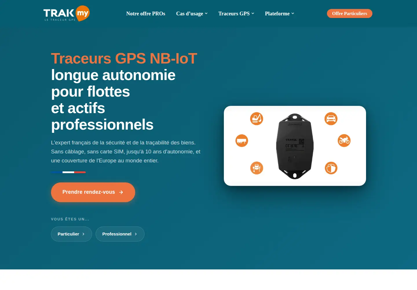 Captured homepage of trakmy.fr in the current scan