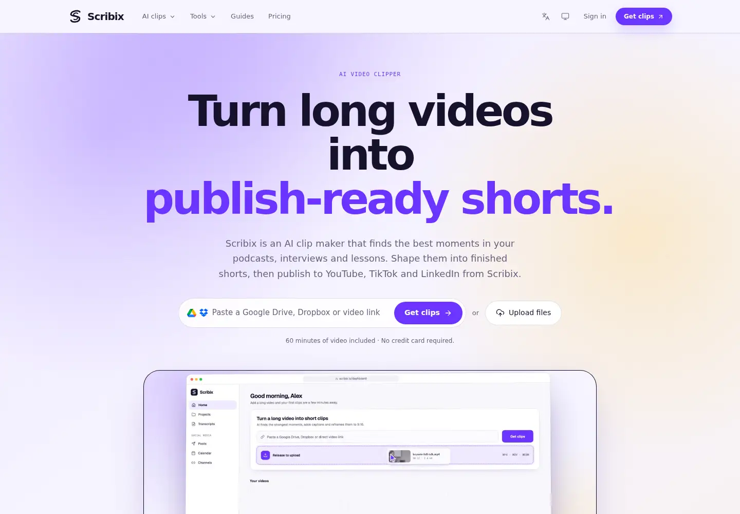 Screenshot of scribix.io