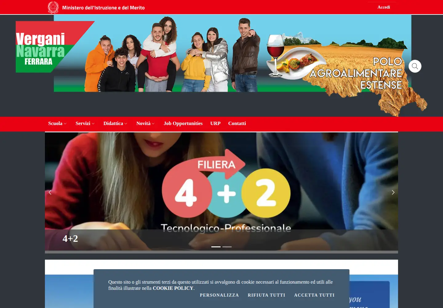 Screenshot of verganinavarra.edu.it