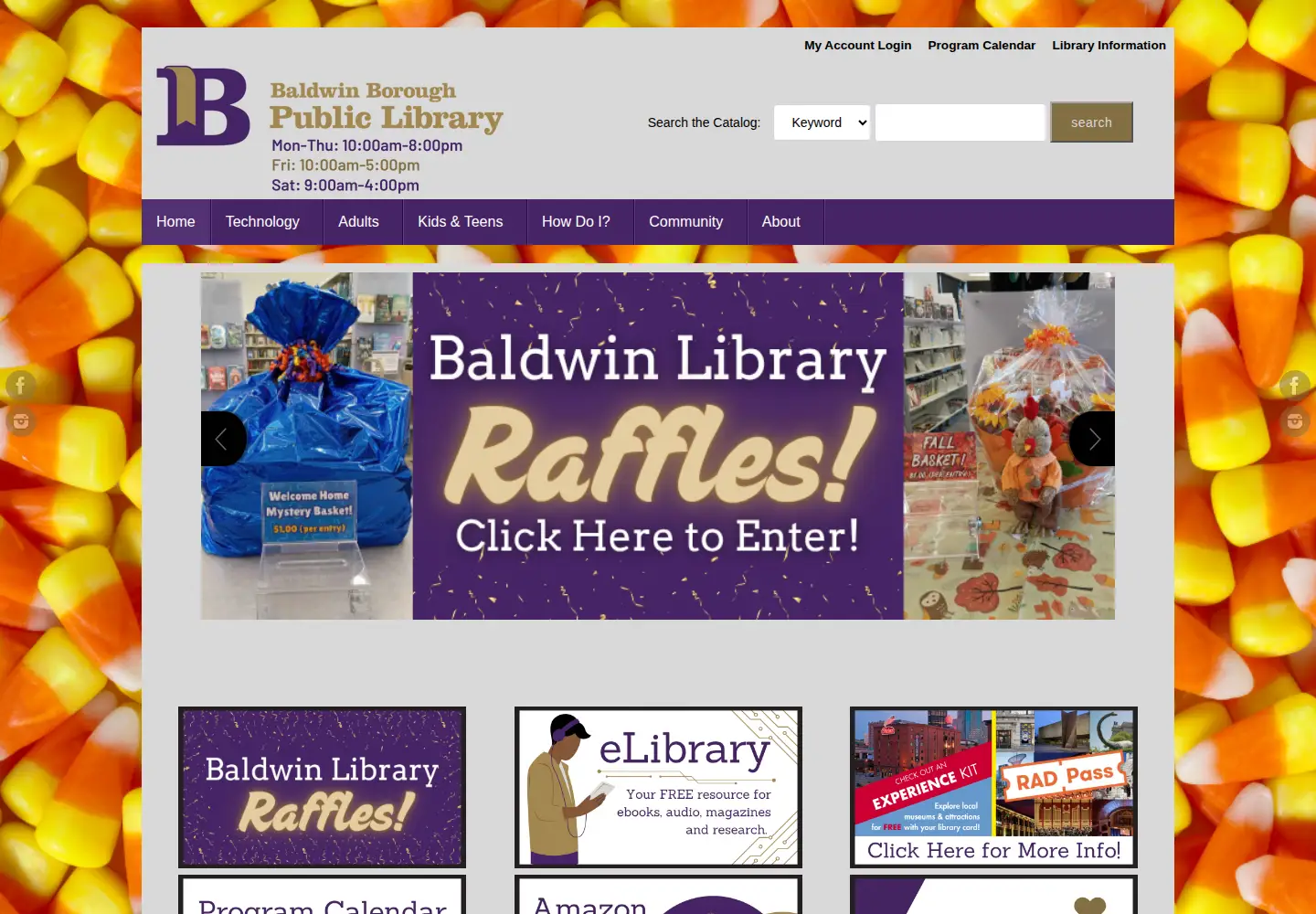 Screenshot of baldwinborolibrary.org