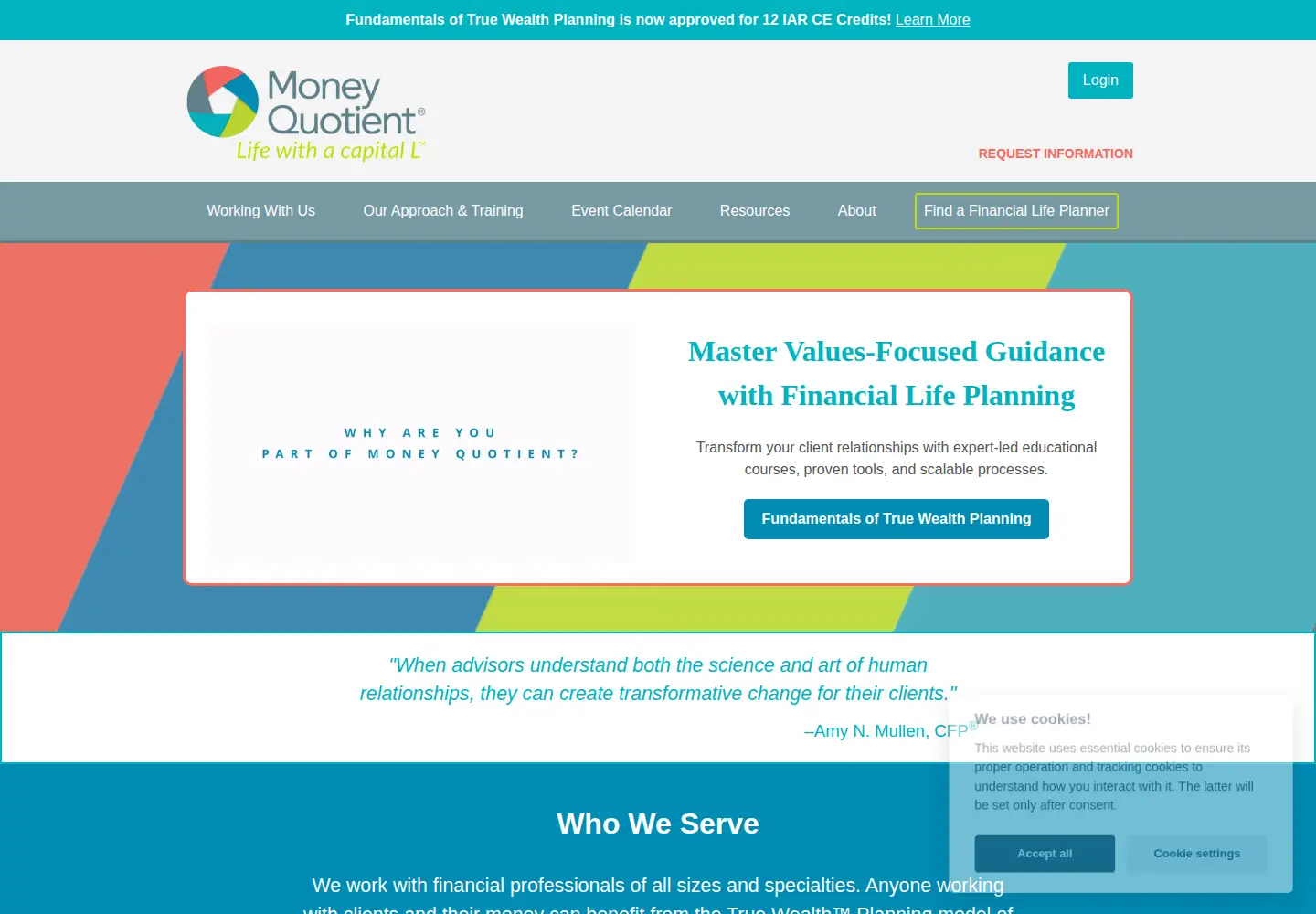 Captured homepage of moneyquotient.org in the current scan