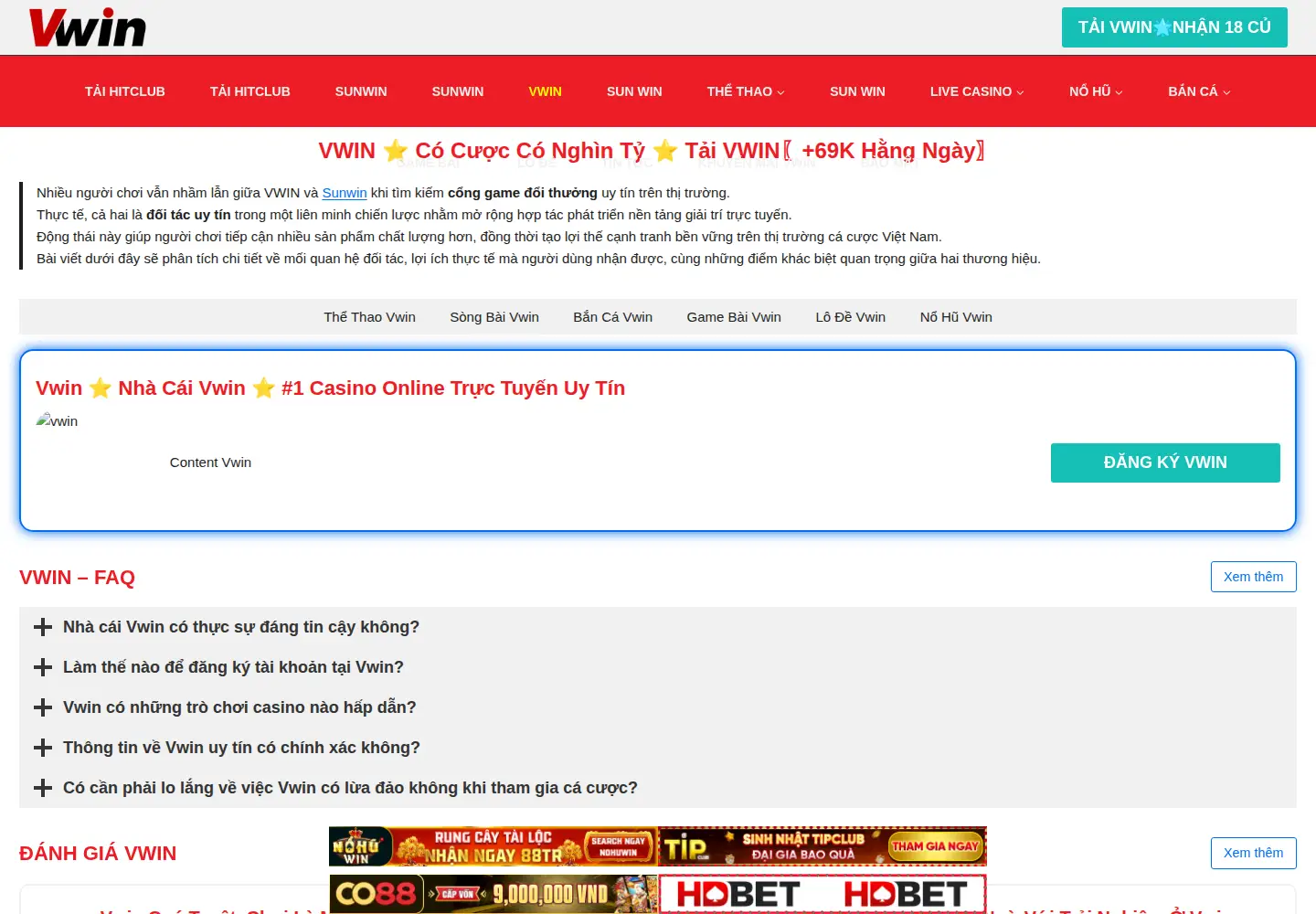 Screenshot of vwin1.org