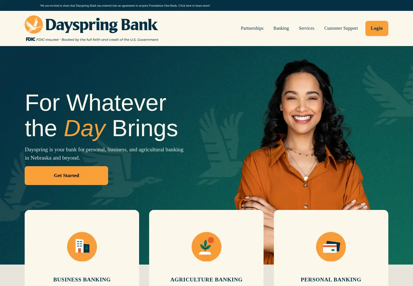 Screenshot of dayspring.bank