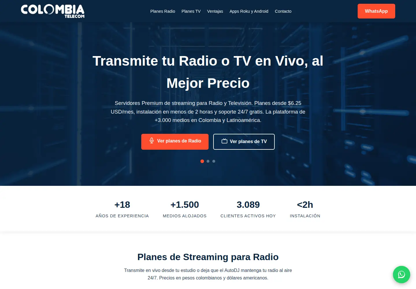 Screenshot of colombiatelecom.com.co
