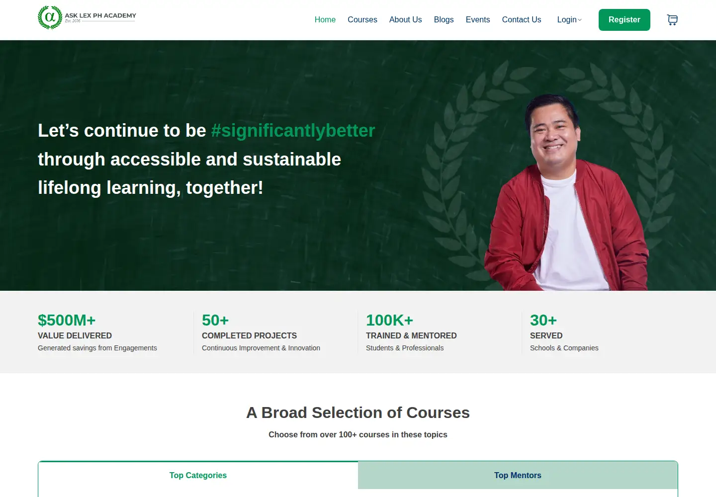 Captured homepage of asklexph.com in the current scan