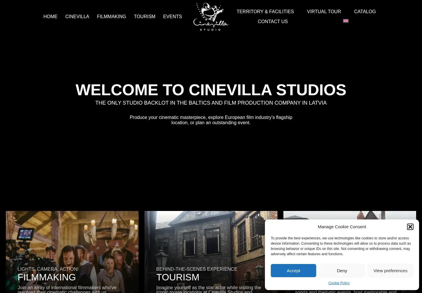 Screenshot of cinevillastudios.com
