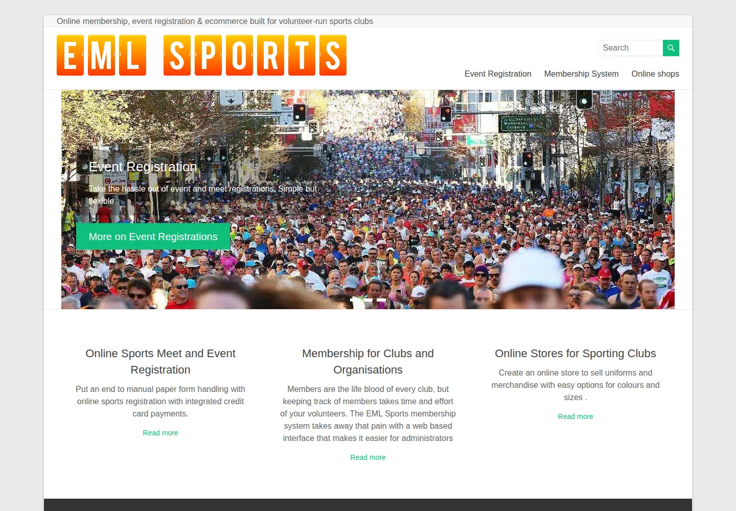 Screenshot of emlsports.com