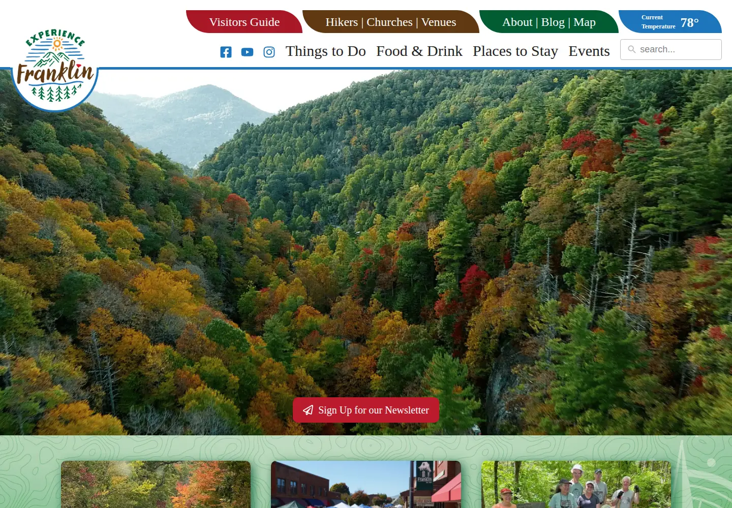 Screenshot of experiencefranklinnc.com