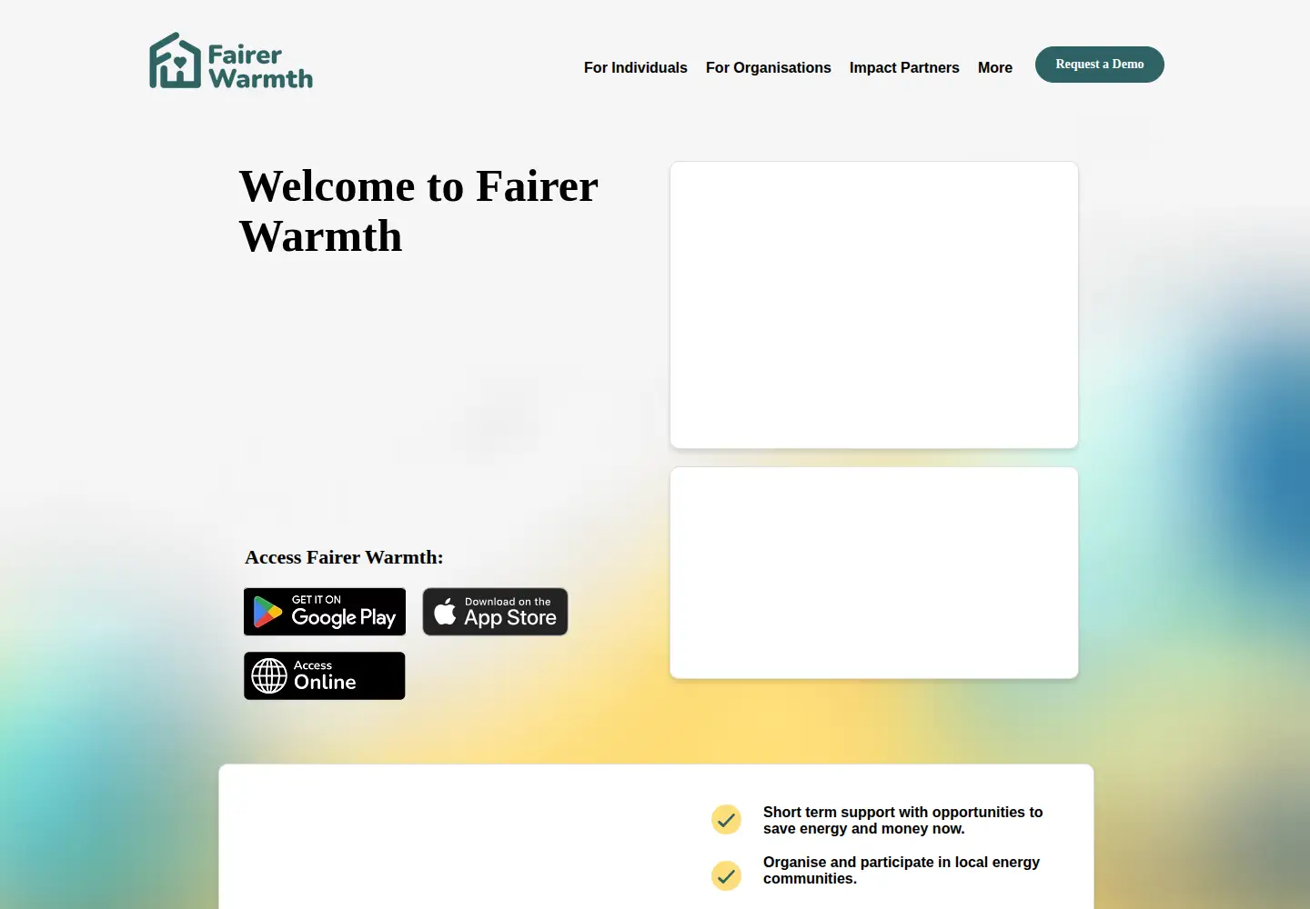 Captured homepage of fairerwarmth.com in the current scan