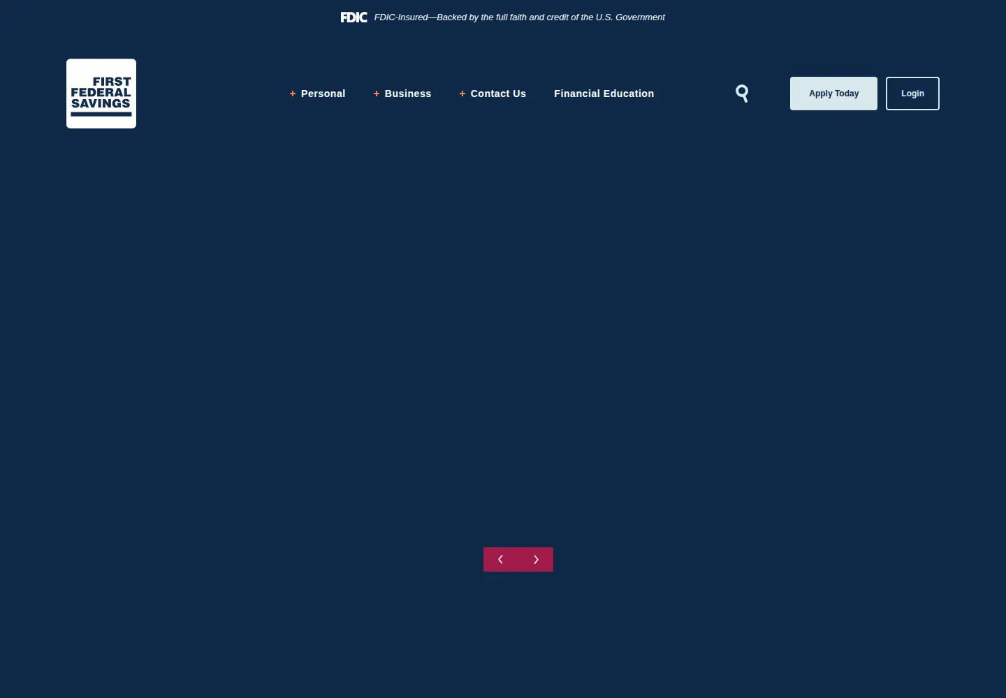 Captured homepage of firstfedohio.com in the current scan