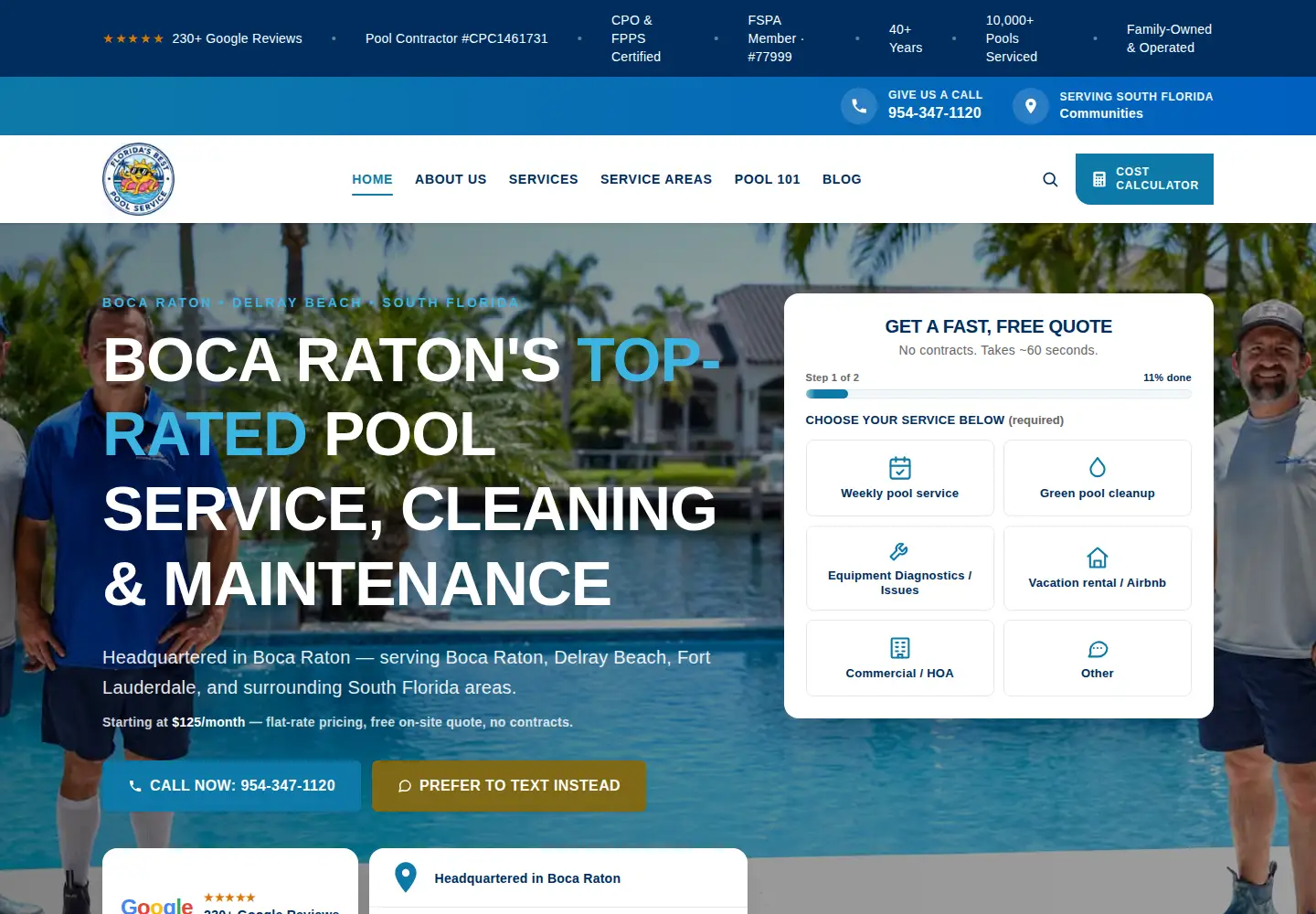 Screenshot of floridasbestpools.com