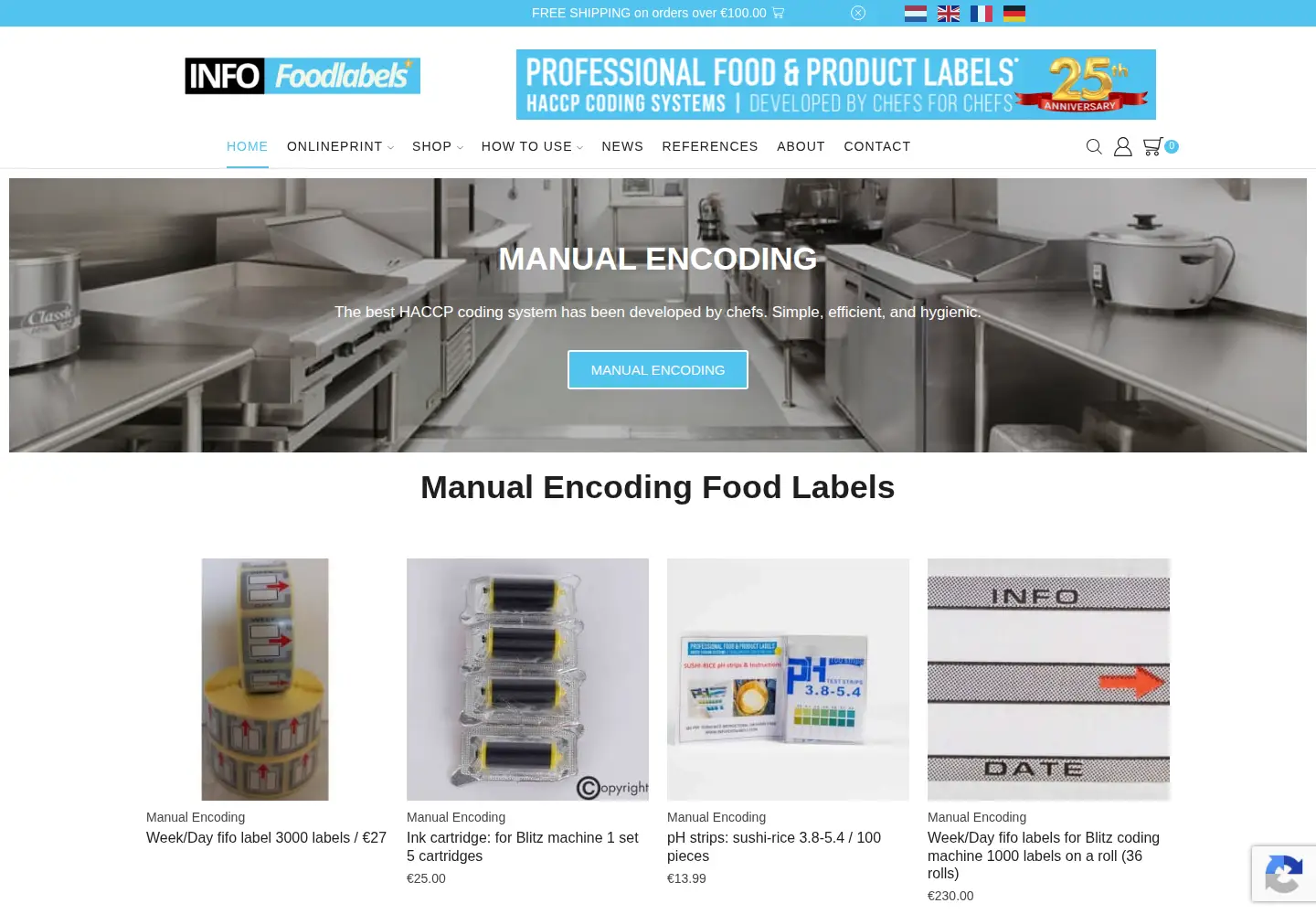 Captured homepage of infofoodlabels.com in the current scan