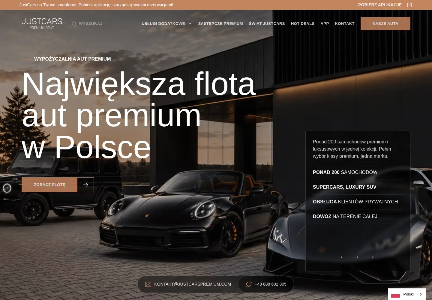 Captured homepage of justcarspremium.com in the current scan