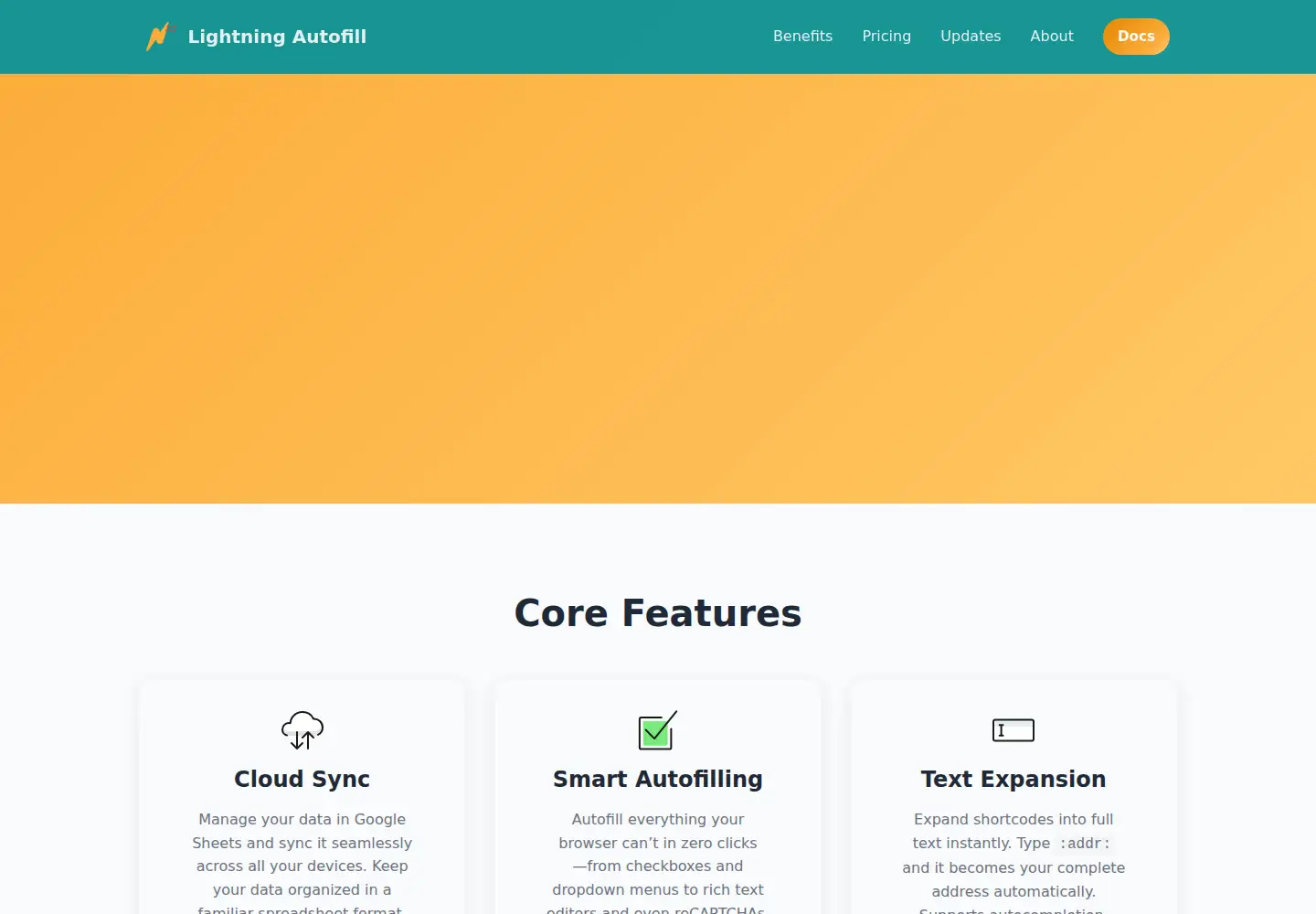 Screenshot of lightningautofill.com