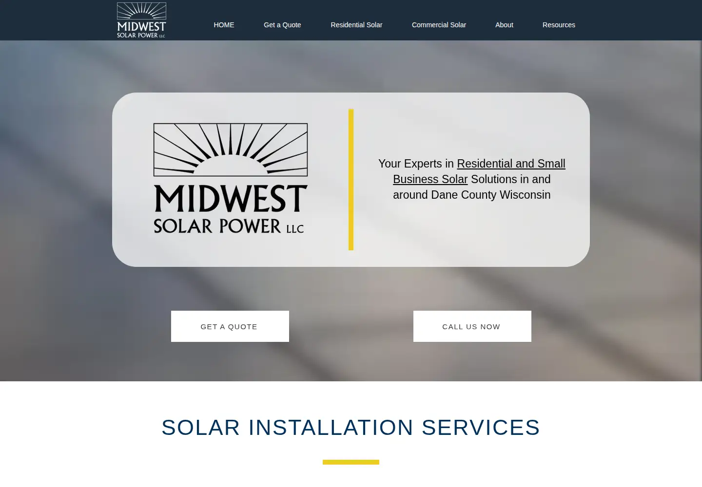 Captured homepage of mwsolarpower.com in the current scan