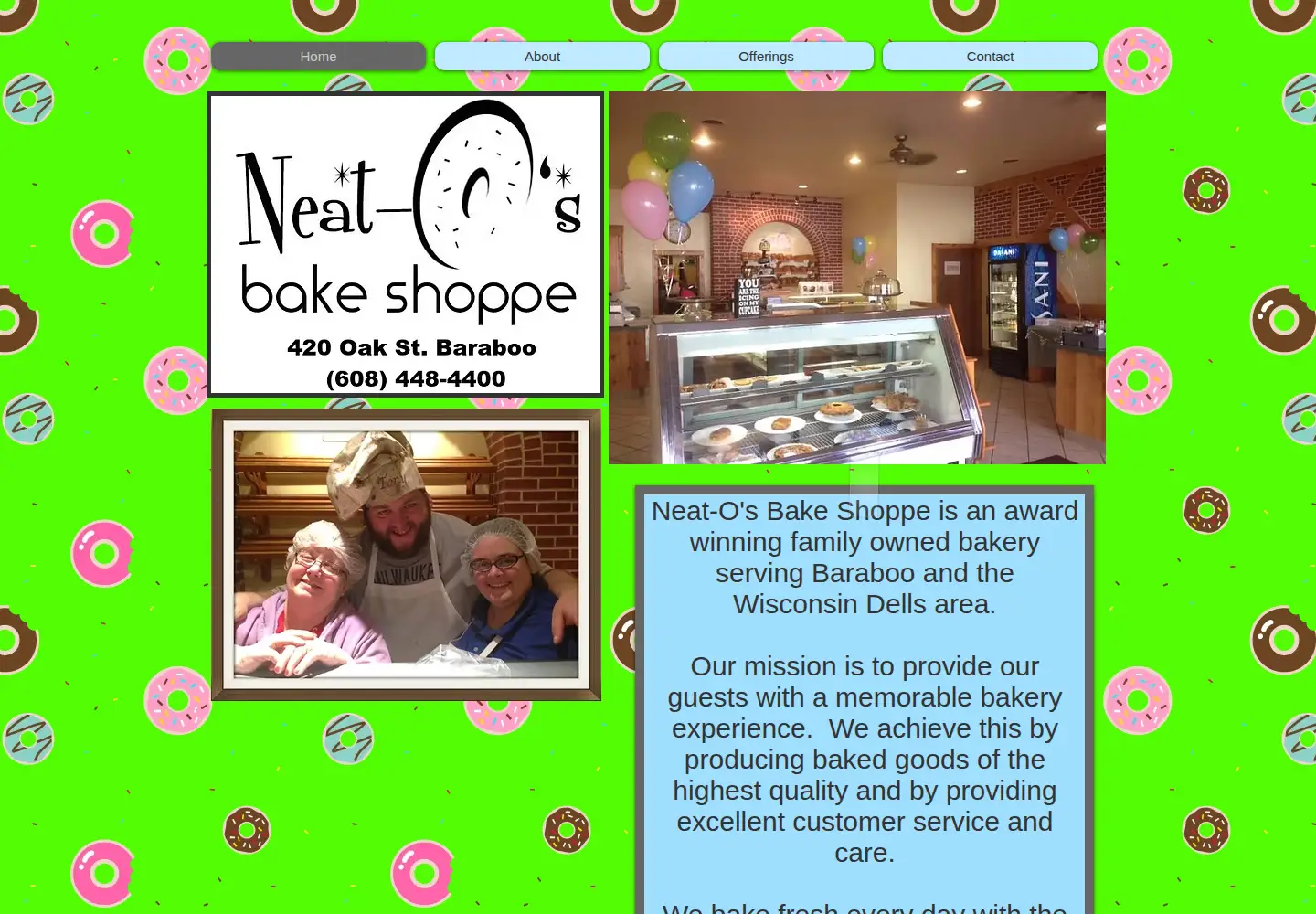 Screenshot of neatosbakeshoppe.com