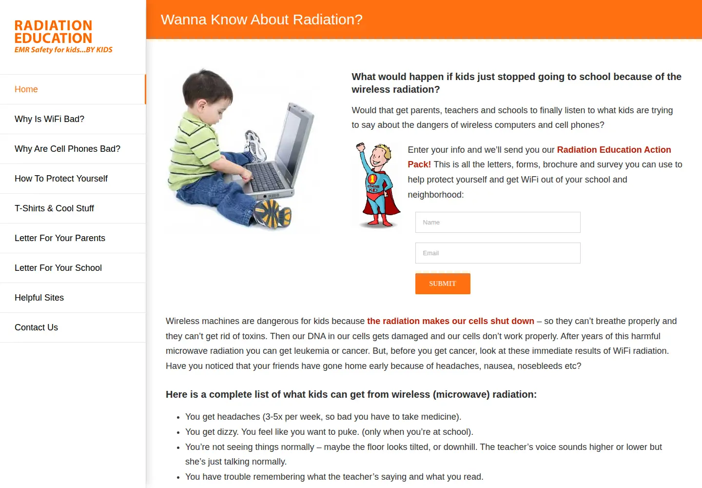 Screenshot of radiationeducation.com