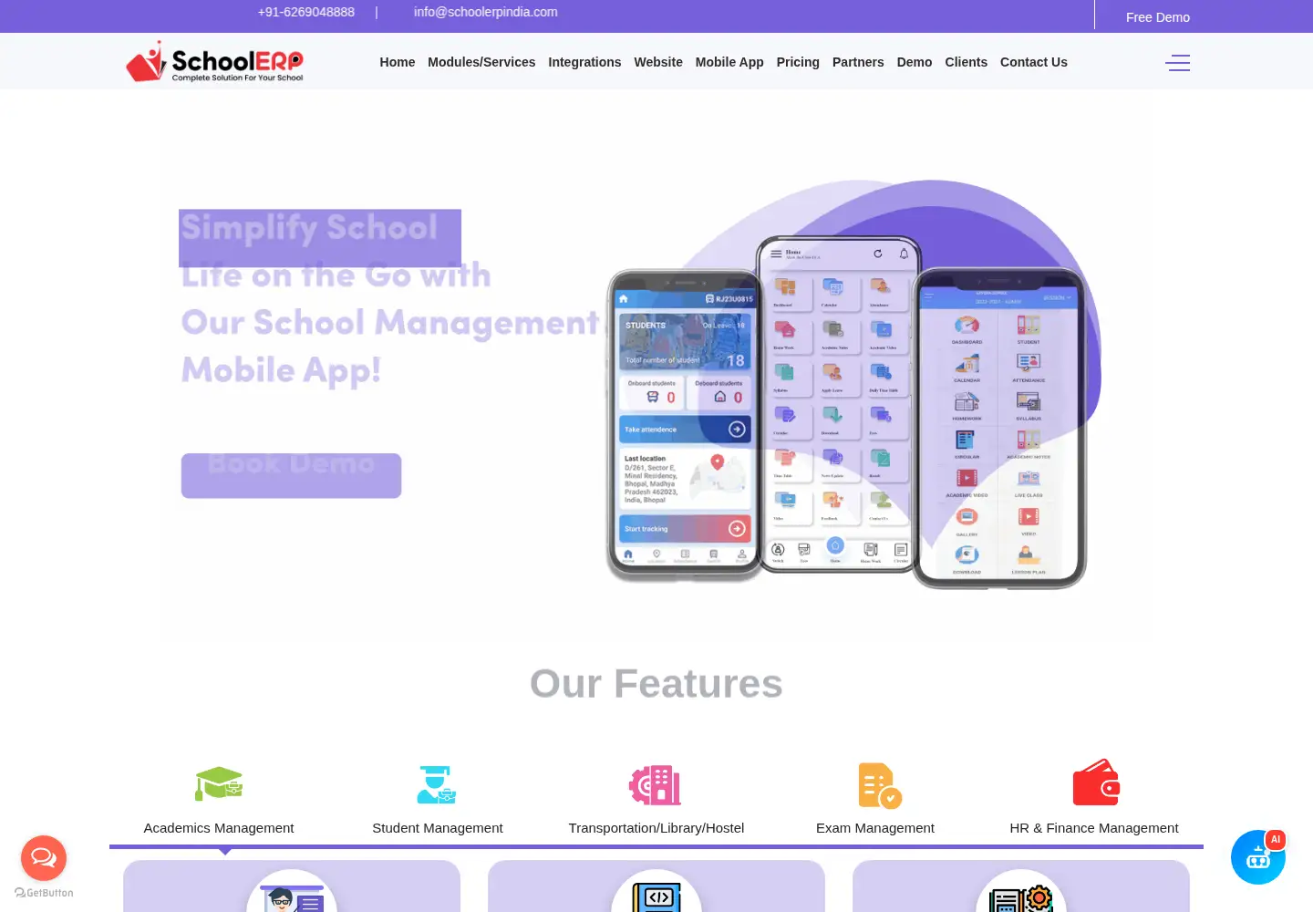 Screenshot of schoolerpindia.com