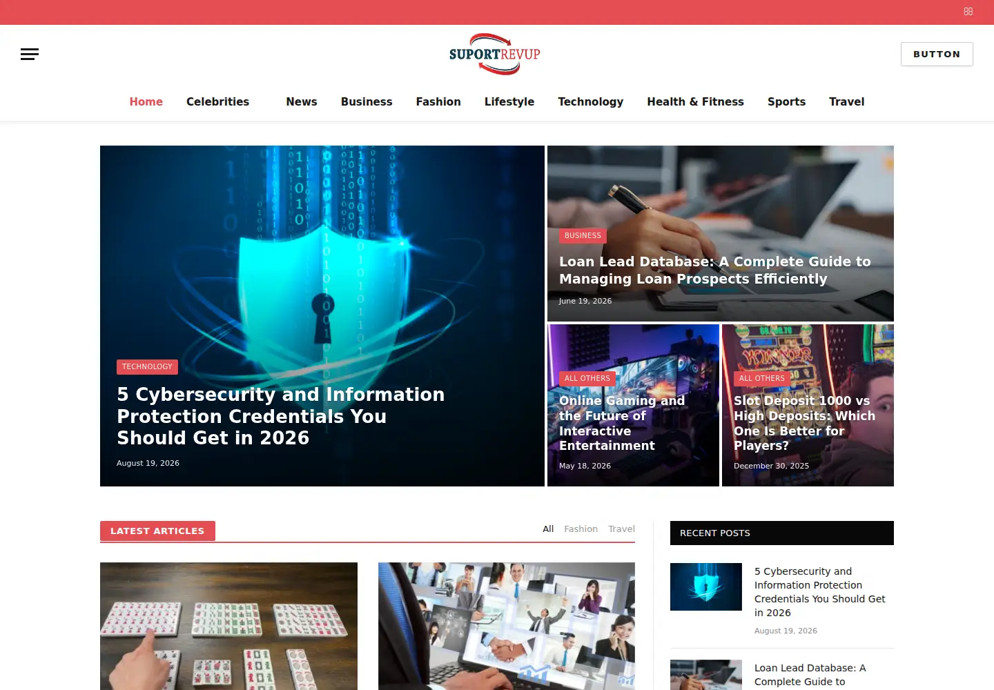 Captured homepage of suportrevup.com in the current scan