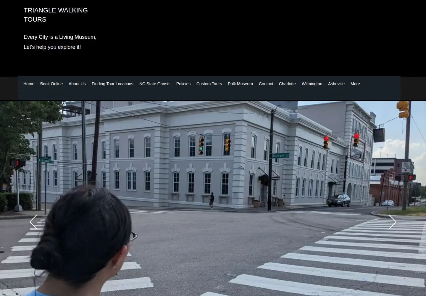 Captured homepage of trianglewalkingtours.com in the current scan