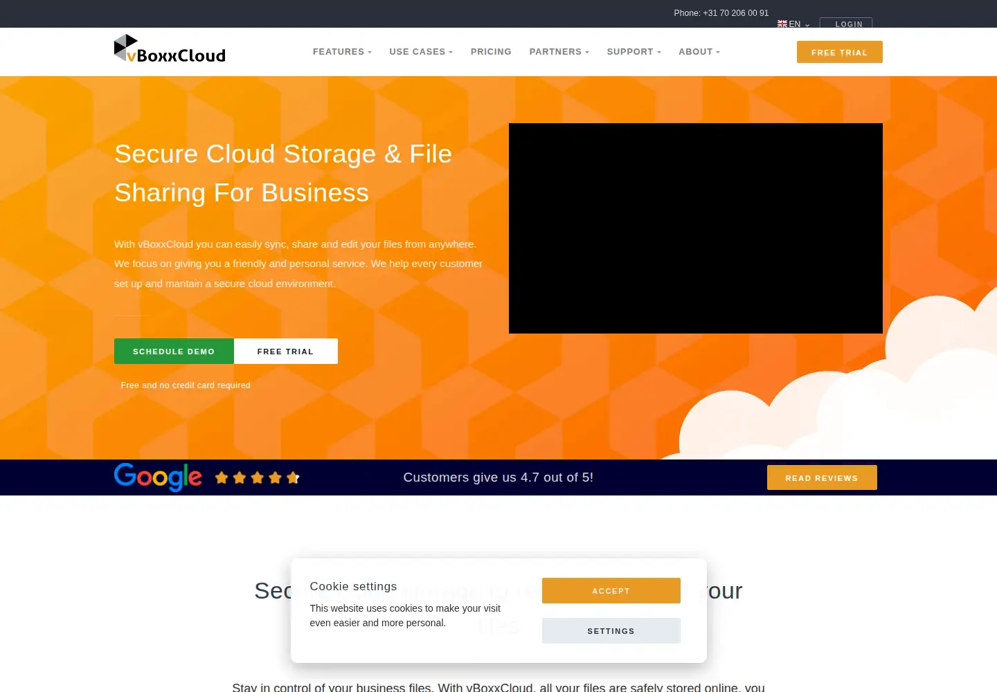 Screenshot of vboxxcloud.com