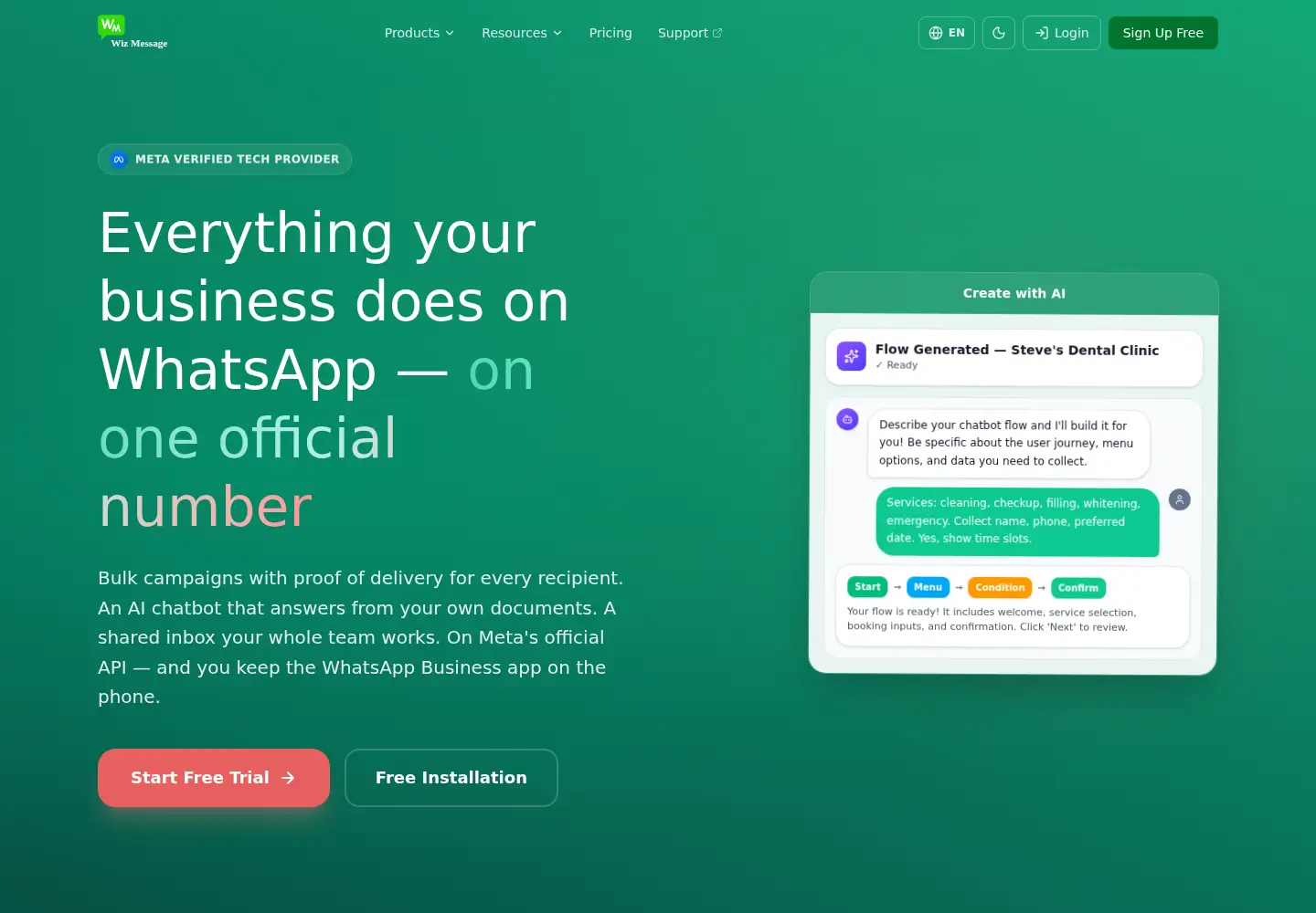Screenshot of wizmessage.com