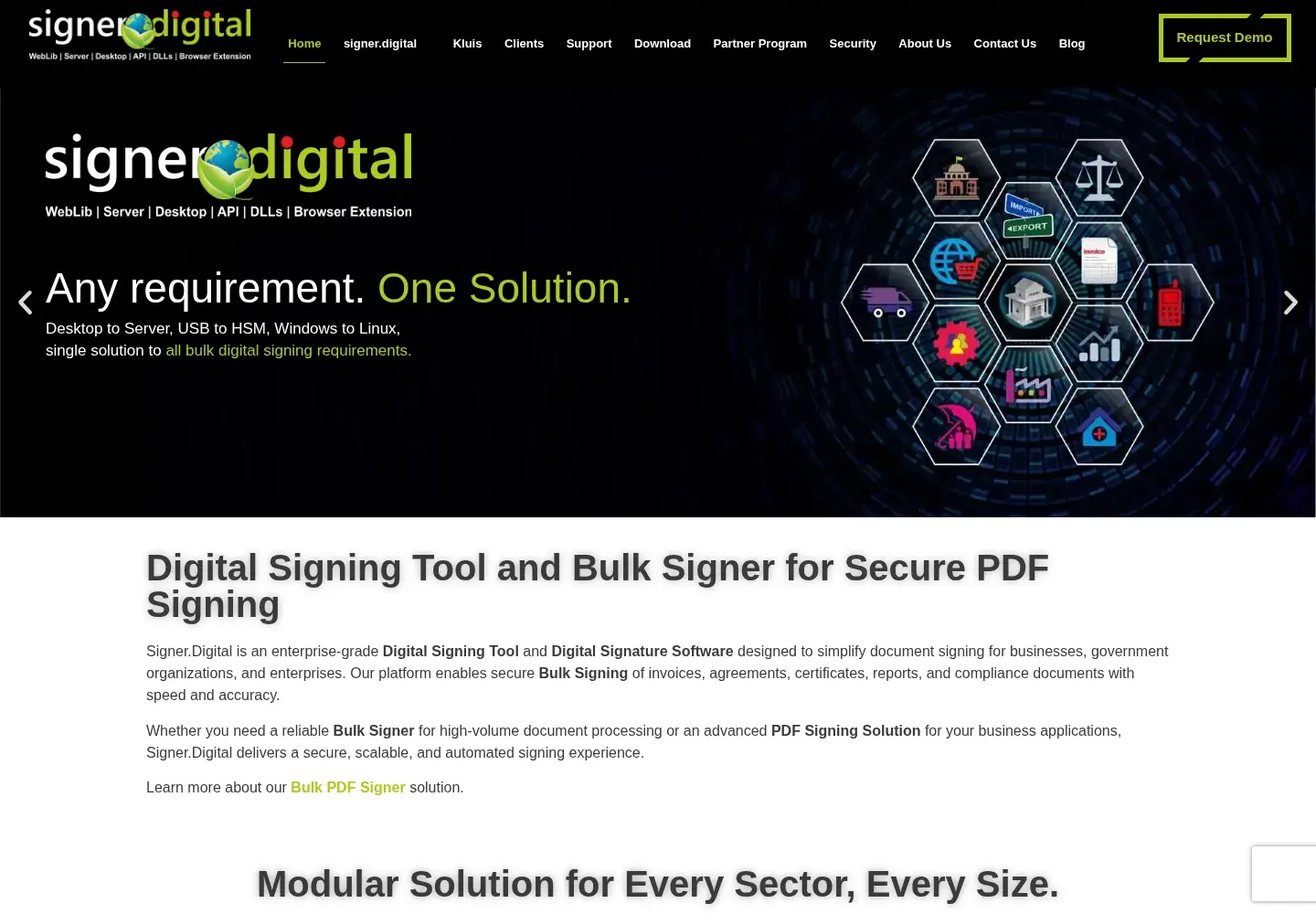 Screenshot of signer.digital