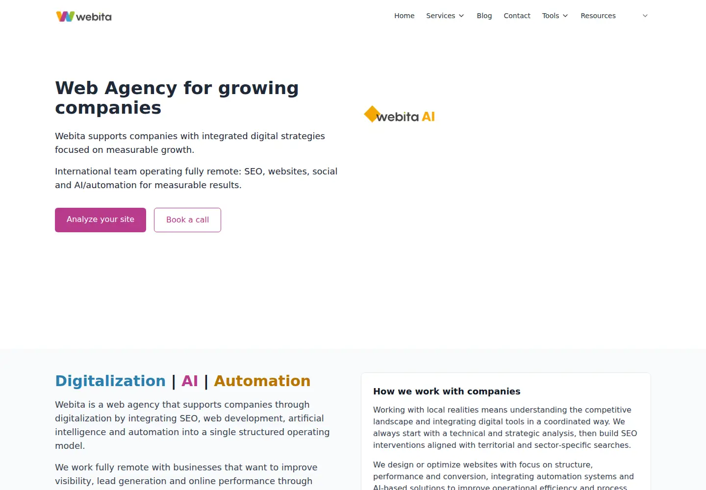 Screenshot of webita.eu