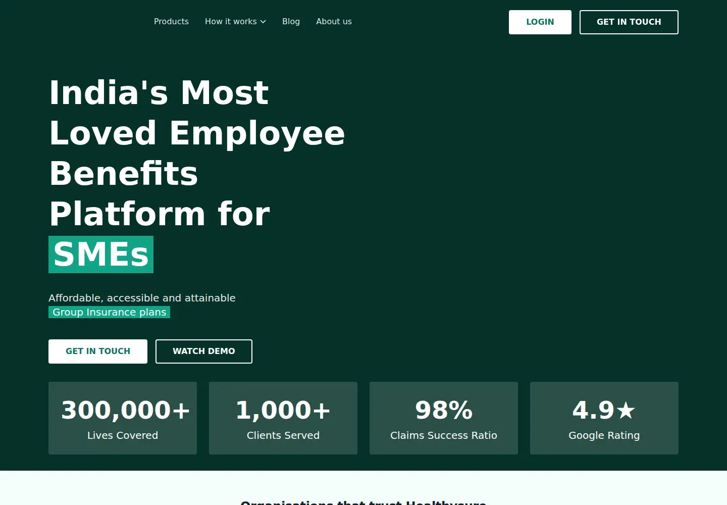 Screenshot of healthysure.in