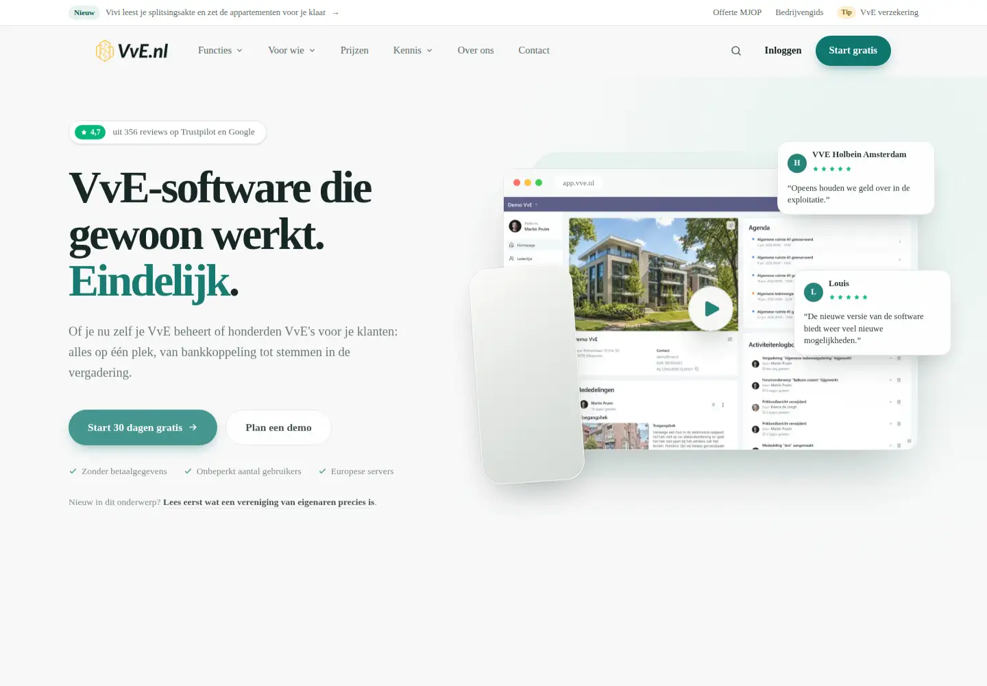 Screenshot of vve.nl