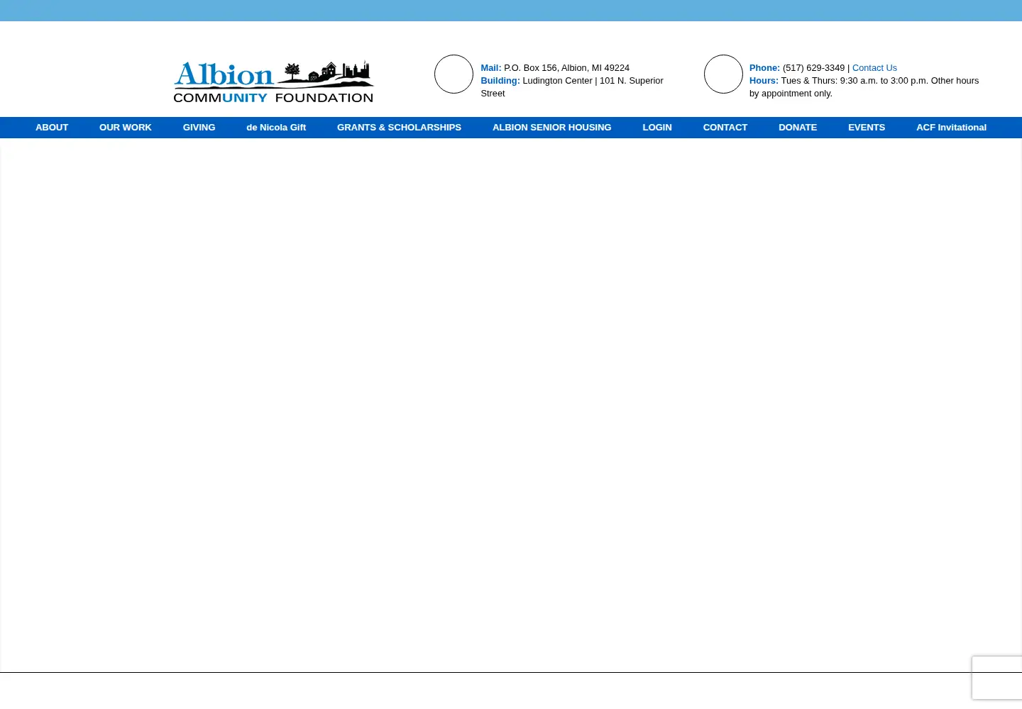 Screenshot of albionfoundation.org