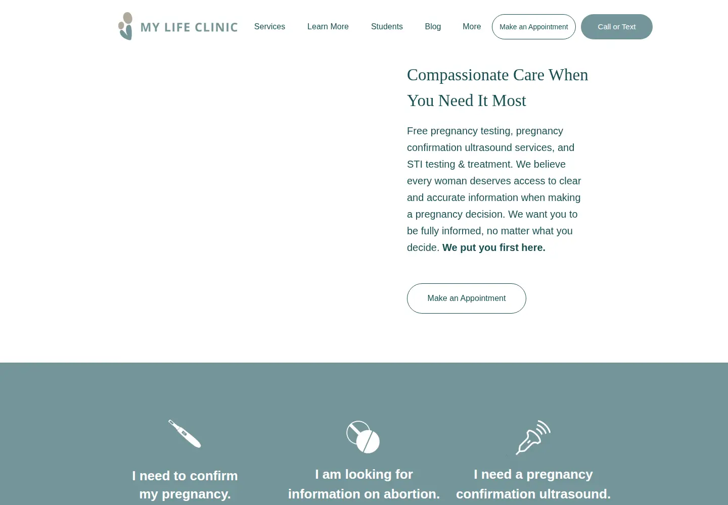 Screenshot of mylifeclinic.org