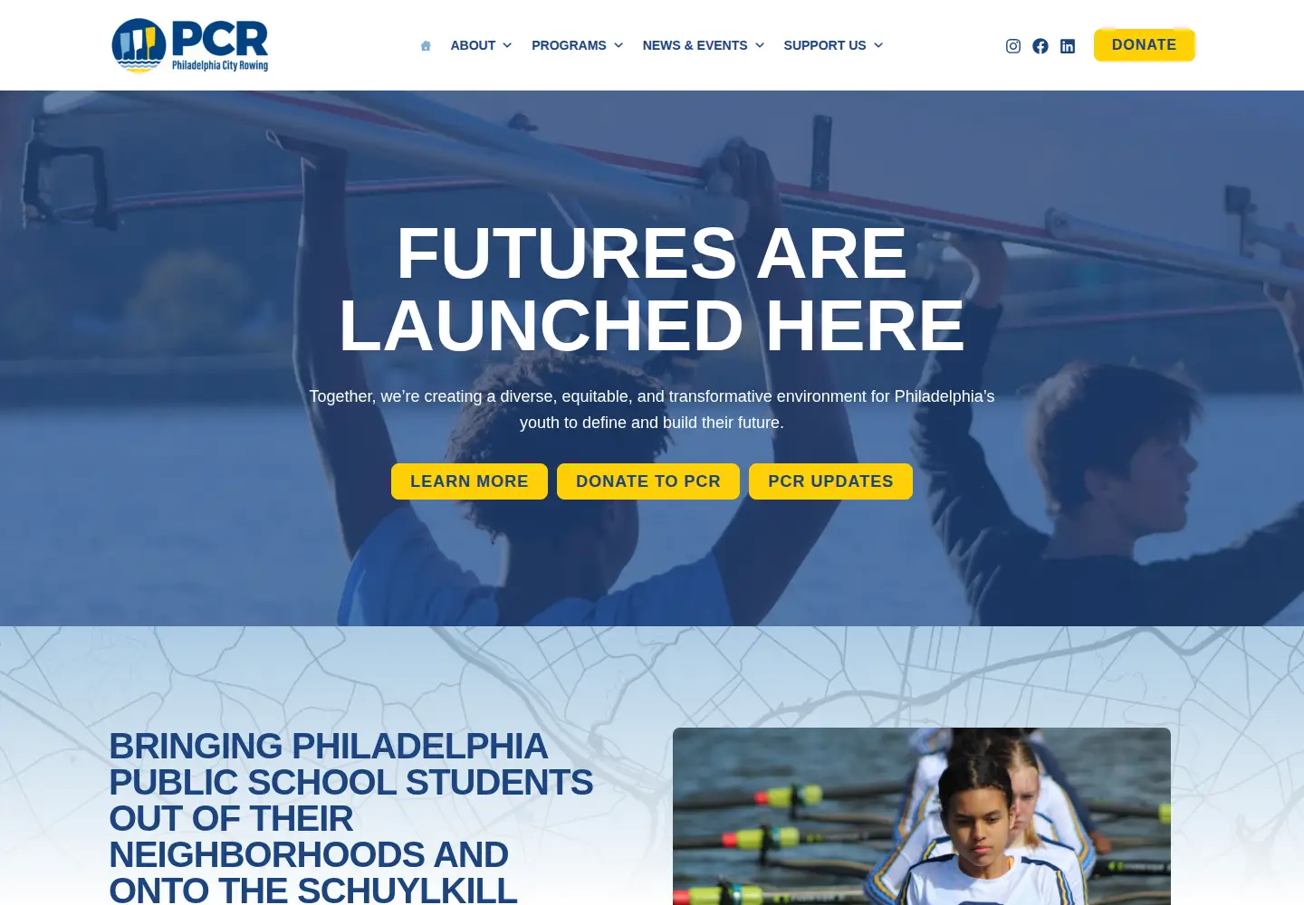 Screenshot of philadelphiacityrowing.org