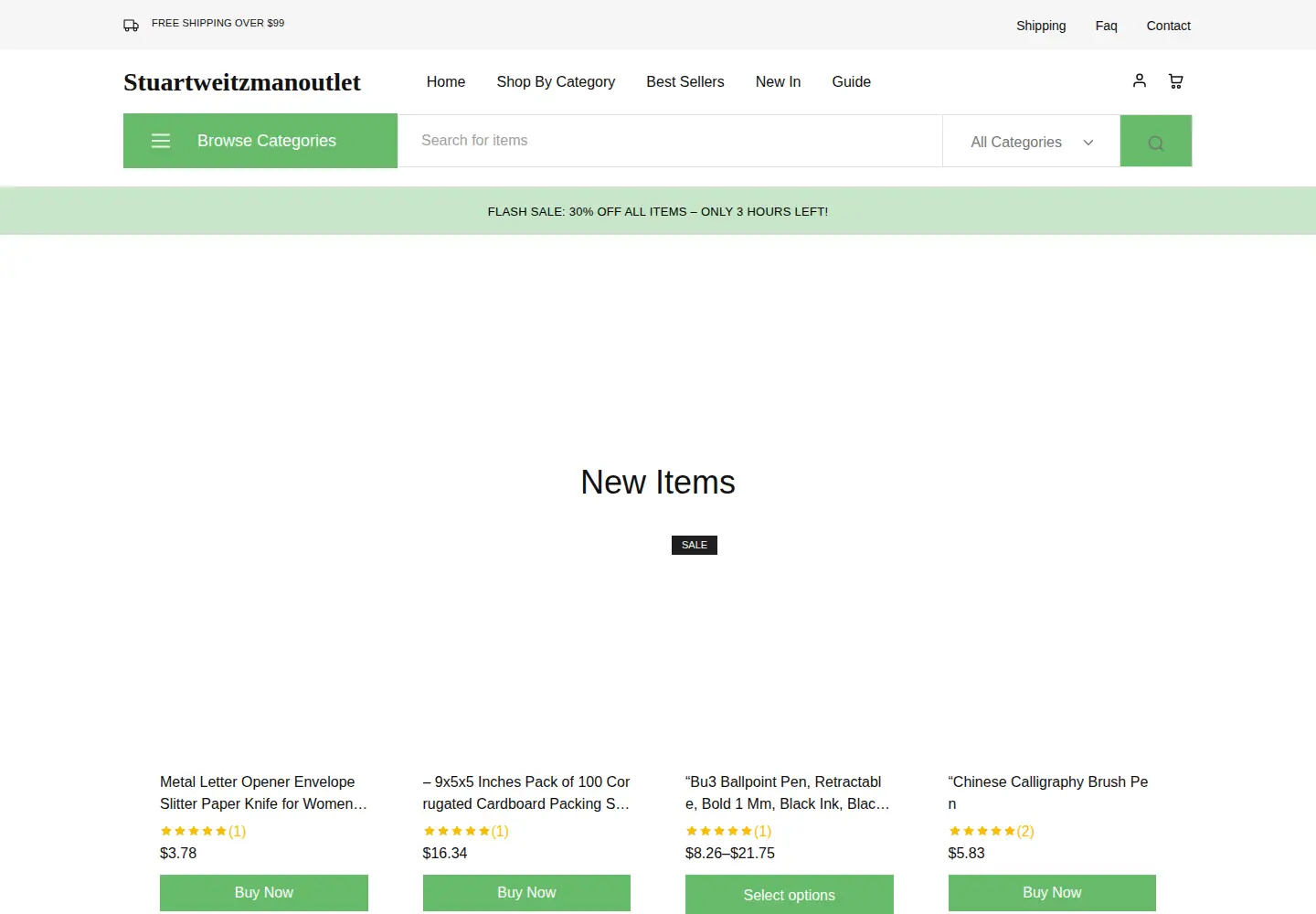 Captured homepage of stuartweitzmanoutlet.org in the current scan