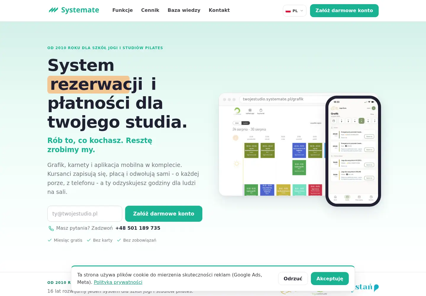 Captured homepage of systemate.pl in the current scan