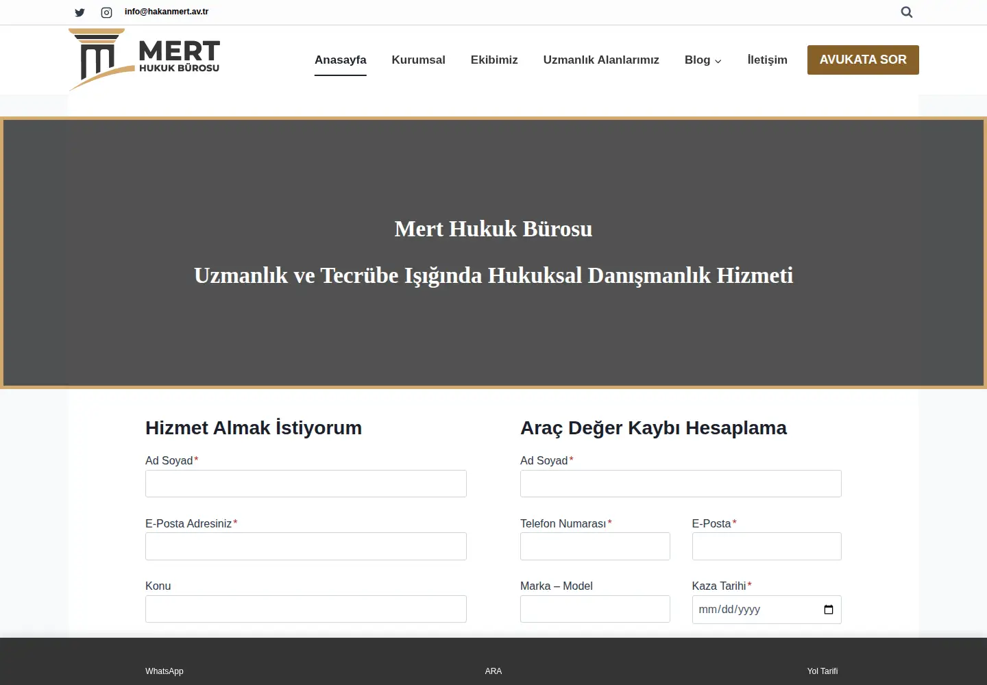Captured homepage of hakanmert.av.tr in the current scan