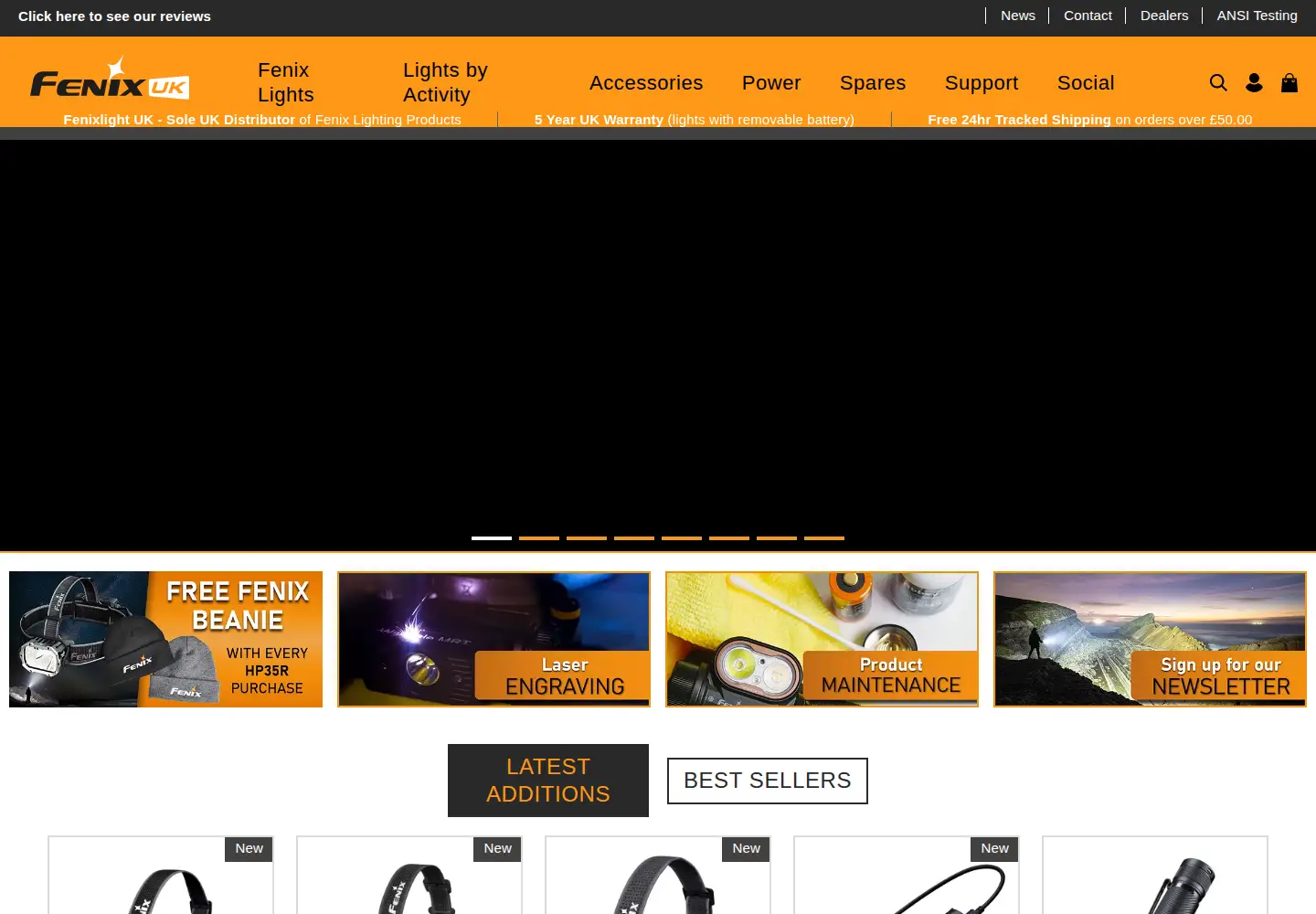 Screenshot of fenixlight.co.uk
