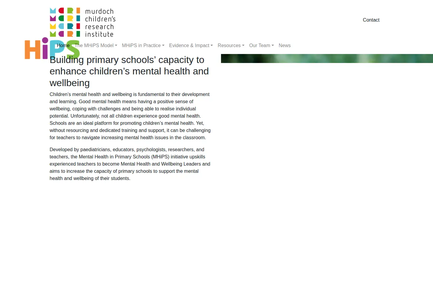 Screenshot of mhips.org.au